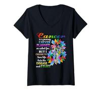 Mujer El cáncer es un viaje que nunca planeé o pedí pero Camiseta Cuello V