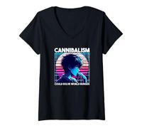 Mujer El canibalismo podría Resolver el Hambre Mundial Anime Boy Sarcastic Camiseta Cuello V
