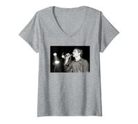Mujer El Cantante de Joy Division Ian Curtis Live 1979 por Martin O'Neill Camiseta Cuello V