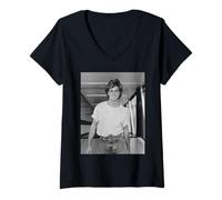 Mujer El Cantante de la última Navidad George Michael de Wham! Dúo Pop Camiseta Cuello V