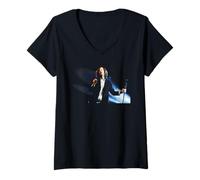 Mujer El Cantante de Moldy Peaches Adam Green en Vivo por Andy Willsher Camiseta Cuello V