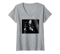 Mujer El Cantante de Rock de Black Crowes Chris Robinson por Andy Willsher Camiseta Cuello V
