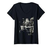 Mujer El Cantante de Rockpile Dave Edmunds en Vivo por Dick Barnatt Camiseta Cuello V