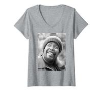 Mujer El Cantante de Soul Barry White Nunca va a Renunciar a Allan Ballard Camiseta Cuello V