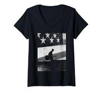 Mujer El Cantante Matt Johnson Post-Punk por AJ Barratt Camiseta Cuello V