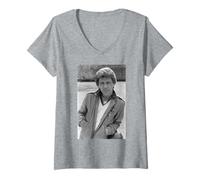 Mujer El Cantante Principal de Four Seasons Frankie Valli 1980 Camiseta Cuello V