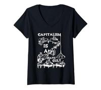 Mujer El capitalismo es un Culto a la Muerte, anticapitalista Camiseta Cuello V