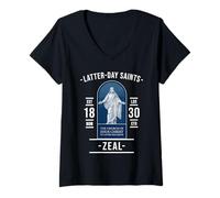 Mujer El celo de los Santos de los Últimos Días - Servicio Fiel Camiseta Cuello V