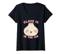 Mujer El Clavo de ajo Kawaii está en el Juego de Palabras Camiseta Cuello V
