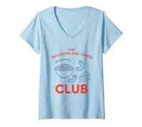 Mujer El Club de Macarrones y Quesos Camiseta Cuello V