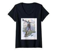 Mujer El Coloso de Rodas - Póster Retro Camiseta Cuello V