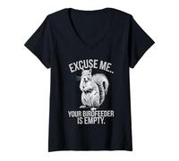 Mujer El comedero para pájaros Squirrel Disculpe Me Your está vacío, amante de los animales Camiseta Cuello V