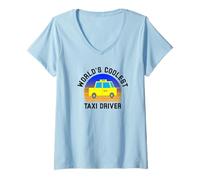 Mujer El Conductor de Taxi más Genial del Mundo Divertido Taxista Dicho Taxista Camiseta Cuello V