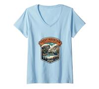 Mujer El Conocido Parque Nacional de Las Montañas Rocosas en Colorado/Estados Unidos Camiseta Cuello V