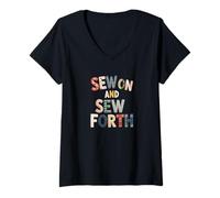 Mujer El Credo del Quilter Camiseta Cuello V
