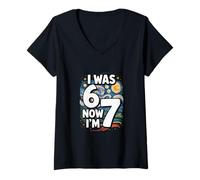 Mujer El cumpleaños de 7 años era 6 Ahora Tengo 7 niños Van Gogh Camiseta Cuello V
