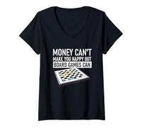 Mujer El dinero no puede hacerte feliz, pero los juegos de mesa pueden Camiseta Cuello V