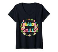 Mujer El diseño de bondad Sea la razón por la Que Alguien sonríe Camiseta Cuello V