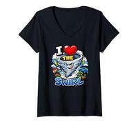 Mujer El Divertido Cazador de tormentas I Heart The Swirl Camiseta Cuello V