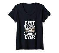 Mujer El Divertido Mejor Abuelo de Buckin Que ha Dicho: «Papá Ciervo» Camiseta Cuello V