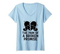 Mujer El dolor de una promesa rota tramposo desconsolado trampa Camiseta Cuello V