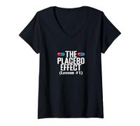 Mujer El efecto placebo Lección 1 Ciencia Camiseta Cuello V
