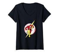 Mujer El Emblema Flash Speedster Icon Bold Red Lightning Camiseta Cuello V