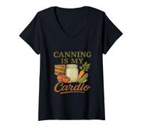 Mujer El enlatado es mi cardio | Divertido diseño de granja Camiseta Cuello V