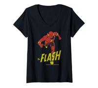 Mujer El Flash Speed Force Hero DC Power Icon Momentum Cómic Camiseta Cuello V