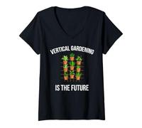 Mujer El Futuro Jardinero Urbano jardinería Vertical Camiseta Cuello V