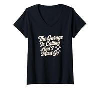 Mujer El Garaje está Llamando a un mecánico de reparación de automóviles Camiseta Cuello V