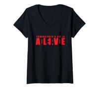 Mujer El gato de Schrodinger está vivo o muerto - La famosa camisa geek Camiseta Cuello V
