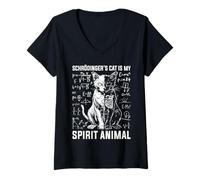 Mujer El Gato de Schrödinger es mi espíritu Animal El Gato de Schrodinger Camiseta Cuello V