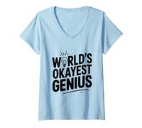 Mujer El Genio más Correcto del Mundo para Personas Inteligentes y Nerds Camiseta Cuello V