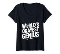 Mujer El Genio más Correcto del Mundo para Personas Inteligentes y Nerds Camiseta Cuello V