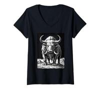 Mujer El Gigante de la Bestia Primordial Camiseta Cuello V