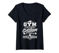 Mujer El Gimnasio no es una asignatura Educación física del Profesor Educación física Camiseta Cuello V