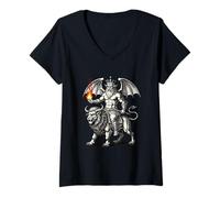 Mujer El Heraldo del Caos Asmodeus Camiseta Cuello V
