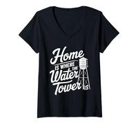 Mujer El hogar es Donde está la Torre del Agua Gilbert Arizona Souvenir Camiseta Cuello V