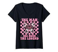 Mujer El Hombre La Polilla La Leyenda Mothman Criptozoología Chica Mamá Camiseta Cuello V