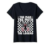 Mujer El Hombre La Polilla La Leyenda Mothman Criptozoología Chica Mamá Camiseta Cuello V
