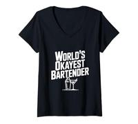 Mujer El Humor de Camarero más Bueno del Mundo para los Amantes de Las Bebidas Camiseta Cuello V