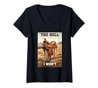Mujer El Infierno Que no volveré a Cowboy Western Rodeo Camiseta Cuello V