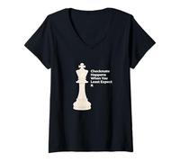 Mujer El jaque mate ocurre cuando menos lo esperas Camiseta Cuello V