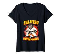 Mujer El Jiu-Jitsu Es Mi Superpoder: BJJ Grappling Gorilla Camiseta Cuello V