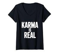 Mujer El Karma es Realmente Divertido para los creyentes espirituales Camiseta Cuello V