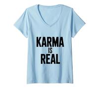 Mujer El Karma es Realmente Divertido para los creyentes espirituales Camiseta Cuello V