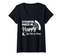 Mujer El kitesurf me hace feliz no tanto - Kitesurf Camiseta Cuello V