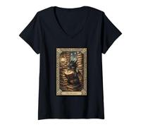 Mujer El Lector Lindo Dragón Libro Tarot Fantasía Biblioteca Camiseta Cuello V
