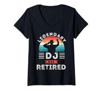 Mujer El Legendario DJ se ha Jubilado, DJ Retirement Gifts Camiseta Cuello V